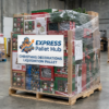 Christmas decorations pallets.