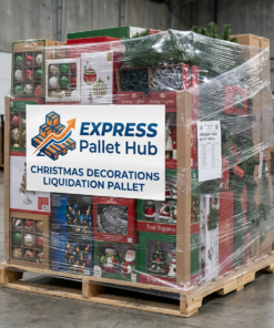 Christmas decorations pallets.